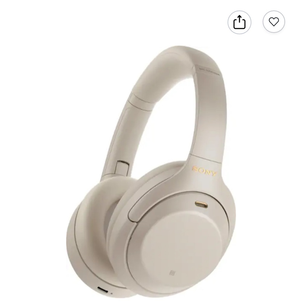 Sony Silver Over-Ear Headphones with Modern Design